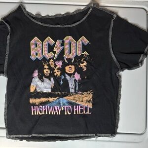 AC/DC Highway to Hell Black Crop Top